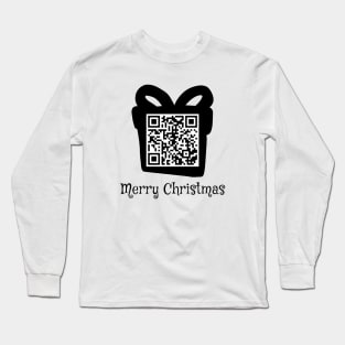 QR Rick Rolled - Christmas - Black Long Sleeve T-Shirt